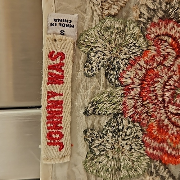 💕JOHNNY WAS💕 Leopard Rose Blouse ~ Embroidered Floral Tunic Shell Small - Picture 12 of 13